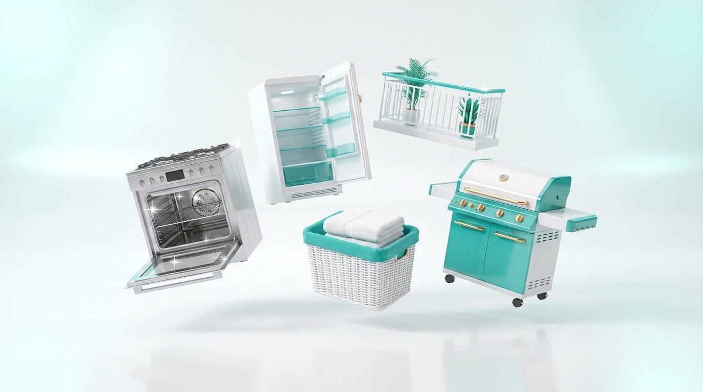 Airbnb cleaning add-ons: oven interior, fridge interior, laundry, balcony and grill cleaning