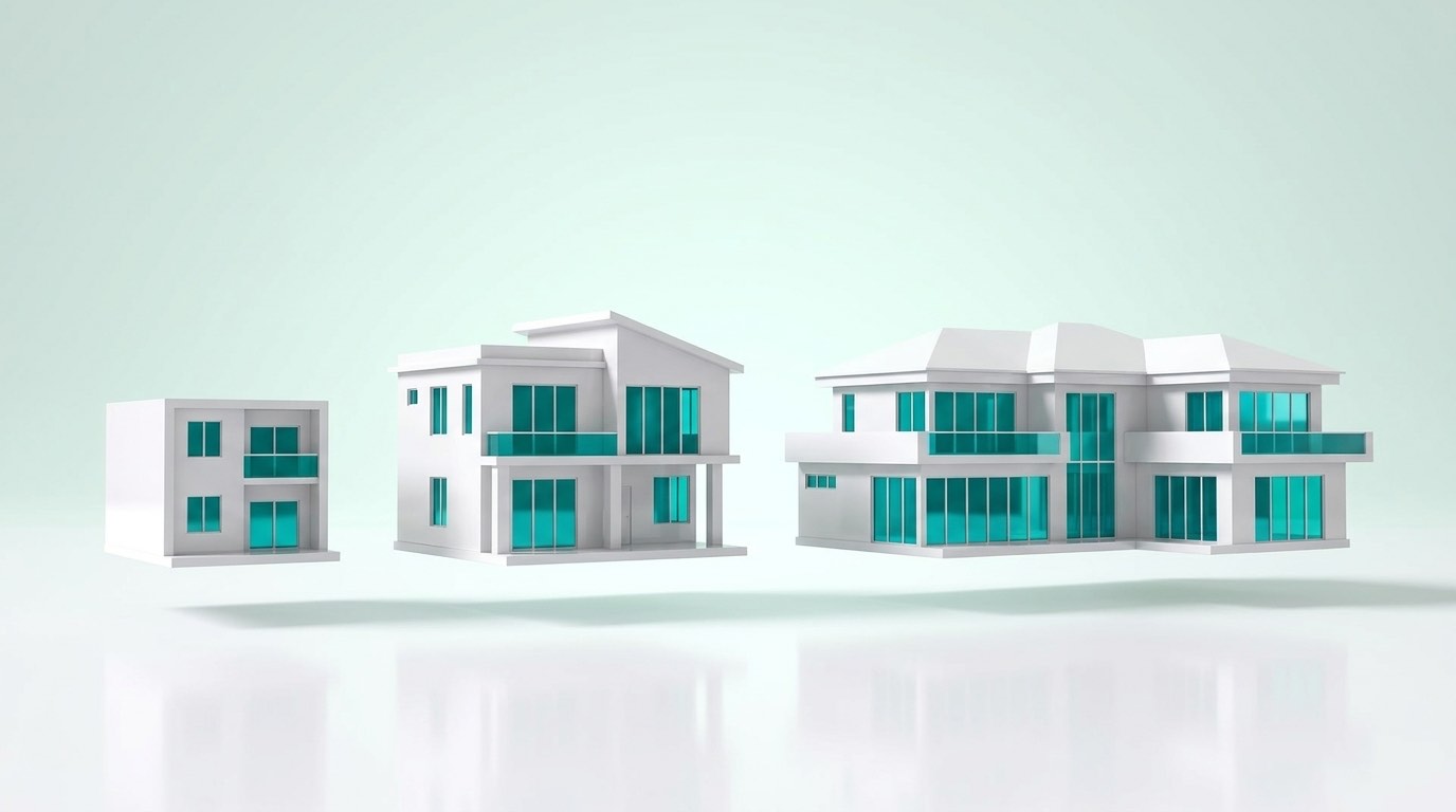 Three Los Angeles rental properties of increasing size showing how Airbnb cleaning price scales with bedrooms